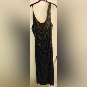 Black Cocktail Dress with Silver Embellishments         US SIZE 20   **NWT**